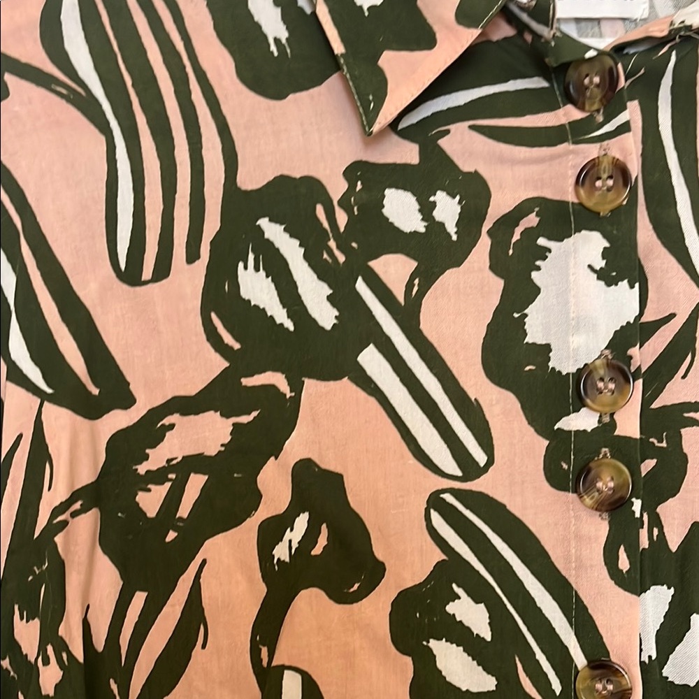 Native Youth Cream Tan Puff Sleeve Button Down Shirt - Picture 4 of 4